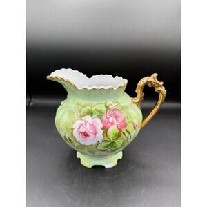 Lefton Japanese Fine China Porcelain Water Pitcher Jug - Heritage Rose